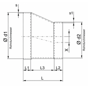 BECK - Reducție excentrică de ventilație din PPs DN200 – DN160