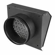 Grilă exterioară admisie aer, metalică, cu plasă de protecție și picurător Ø125–Ø200