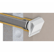 Grilă exterioară admisie aer, metalică, cu plasă de protecție și picurător Ø125–Ø200