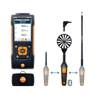 Testo 400 -  delta P - Set 2 pentru viteza aerului cu Bluetooth