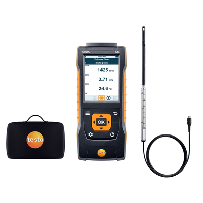 Testo 440 - Set cu sondă pentru viteza aerului cu fir cald