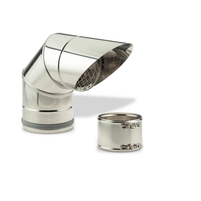 Zehnder - Cot 90° intrare/ieșire ComfoVent D 180 mm, oțel inoxidabil