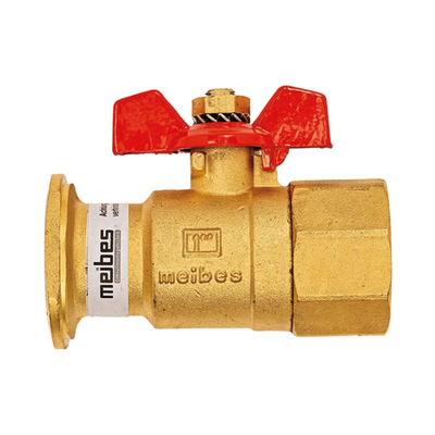 Flamco Meibes - Robinet cu bilă cu flanșă Meibes și clapetă de sens