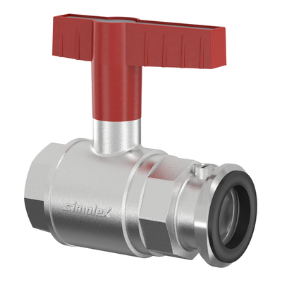 Flamco Simplex - Robinet sferic PKH SKB FG cu FI, mâner metalic și limitator retur DN 25–32