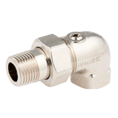 Broen Ballofix – Robinet cu bilă compact, racord radiator haotic (unghi 90°), R ½″ × G ½″, DN15