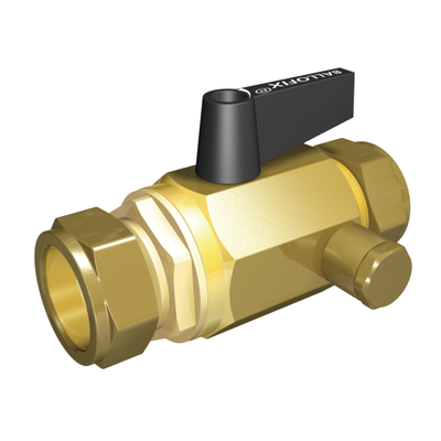 Broen - Robinet full flow cu bilă 2 x compresiune – cu mâner și drain