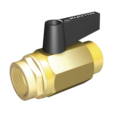 Broen - Robinet full flow cu bilă 2 x filet exterior – cu mâner – alamă/negru