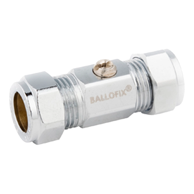 Broen - Robinet mini cu bilă 2 x compresiune – cromat (DN8–DN25)