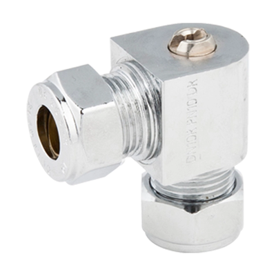Broen - Robinet mini cu bilă unghiular, 2 x compresiune – cromat