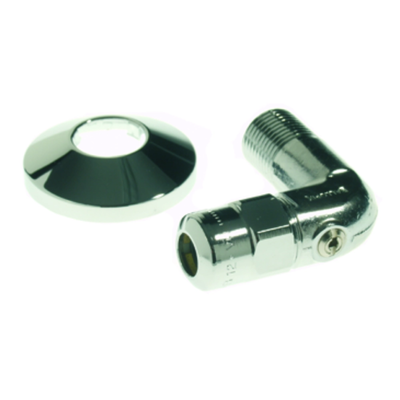 Broen - Robinet unghiular fără mâner, filet exterior x compresiune – cromat