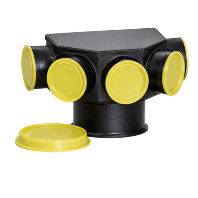WERNIG - Plenum distribuitor unghiular pentru valvă ventilație DN 125, 5 x DN 75