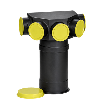WERNIG - Plenum distribuitor unghiular prelungit pentru valvă ventilație DN 125, 5 x DN 75