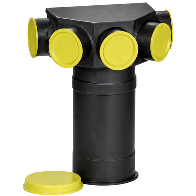 WERNIG - Plenum distribuitor unghiular prelungit cu flanșă pentru valvă DN 125, 5 x DN 75