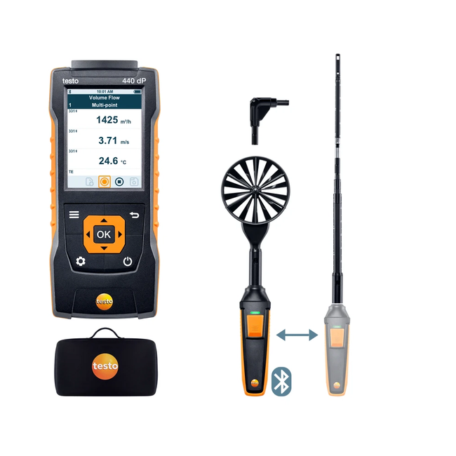 Testo 400 -  delta P - Set 1 pentru viteza aerului cu Bluetooth