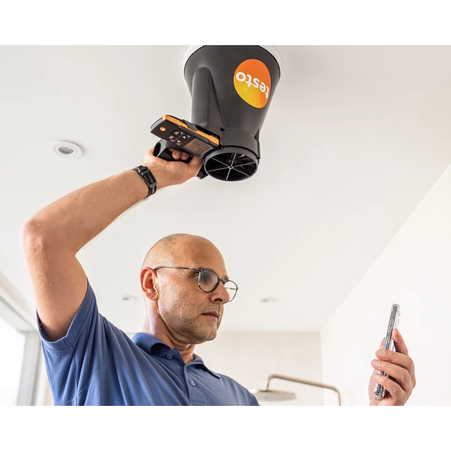 Testo 417 set 2 - Anemometru cu elice, pâlnii de măsurare și dispozitiv de uniformizare