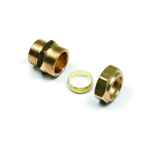 LEIFELD - Niplu adaptor pentru conectare de la țeava de inox flexibilă (etanșare plată) la țeava de cupru