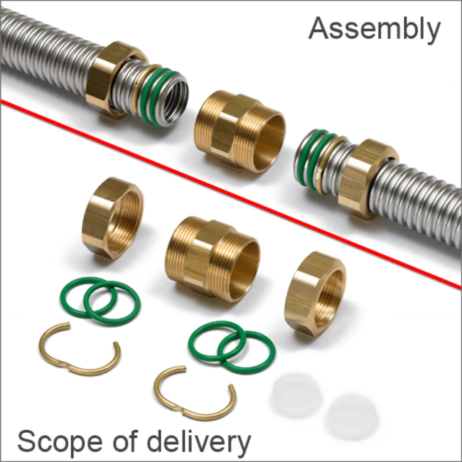 LEIFELD - Niplu adaptor pentru țeava de inox flexibilă DN32, DN40, DN50