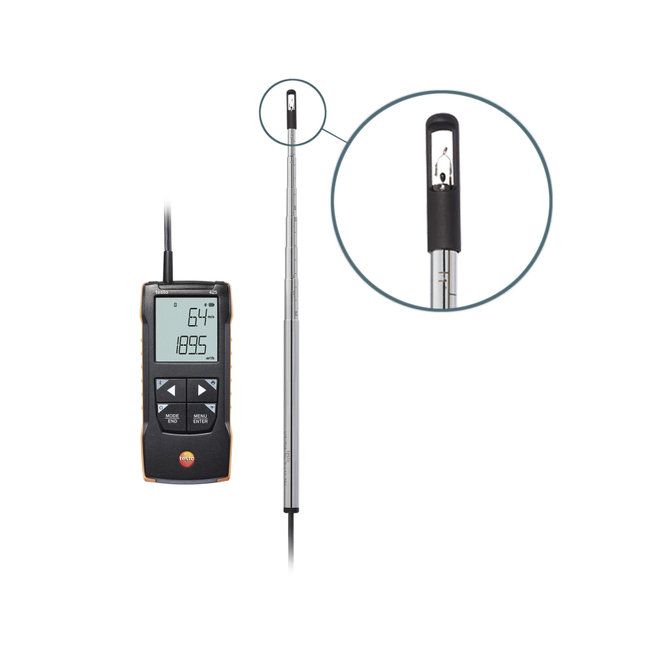Testo 425 - Anemometru digital cu fir cald și conexiune la aplicație