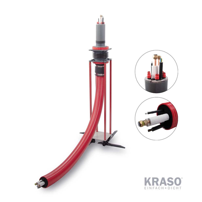 KRASO - Sistem flexibil de introducere a conductelor de alimentare pentru pompe de căldură - prin pardoseală - 110 (3 - 12 m)