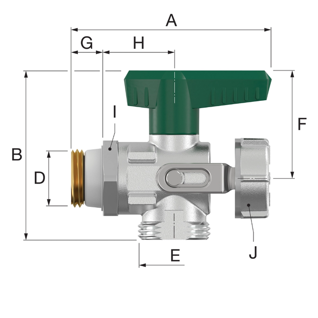 Flamco Simplex - Robinet KFE-KH DVGW E cu filet exterior G 1/2" - G 3/4"