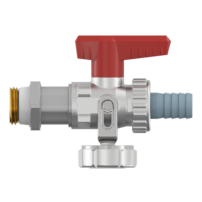 Flamco Simplex - Robinet KFE-KH lung D SV cu supapă de siguranță, cu filet exterior 1/2" și racord 3/4"