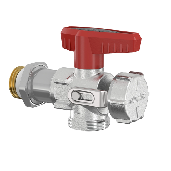 Flamco Simplex - Robinet KFE-KH lung E cu filet exterior 1/2" și racord 3/4"