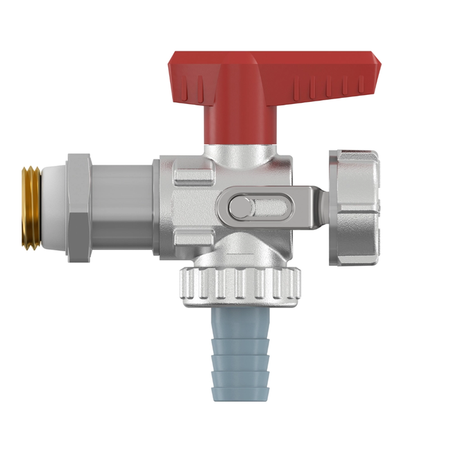 Flamco Simplex - Robinet KFE-KH lung E SV cu supapă de siguranță, cu filet exterior 1/2" și racord 3/4"