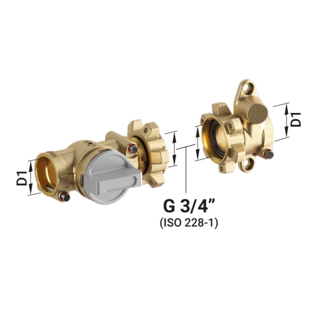 TECO K-BLOC Kit robinet DN 15 F13 motorizabil, racord adaptor pentru contor volumetric cu supapă unisens