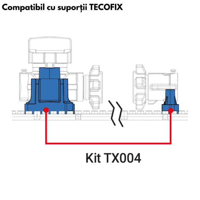 TECO K-BLOC Kit robinet DN 15 F13 motorizabil, racord adaptor pentru contor volumetric cu supapă unisens