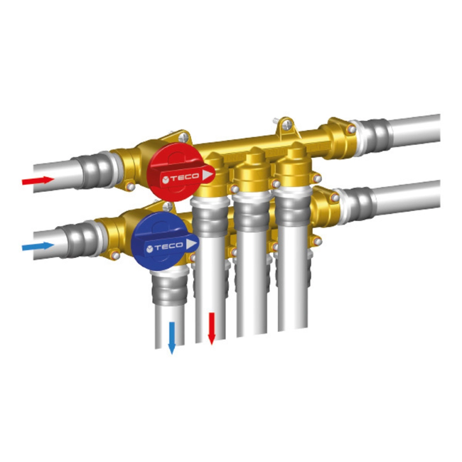 TECO K4.2 kit distribuitor pentru apă potabilă cu robineți de izolare DN15 - F13