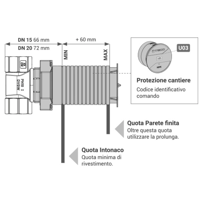 TECO ULTRA - Robinet cu bilă îngropat DN 15 - 20