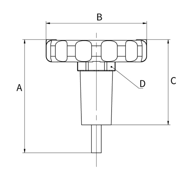 Flamco Simplex - Mâner termometru lung TG-R pentru robineți sferici Simplex DN 20–50