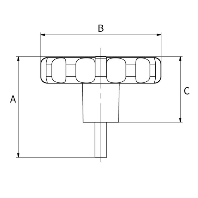 Flamco Simplex - Mâner termometru TG-R pentru robineți sferici Simplex roșu/albastru DN 20–50