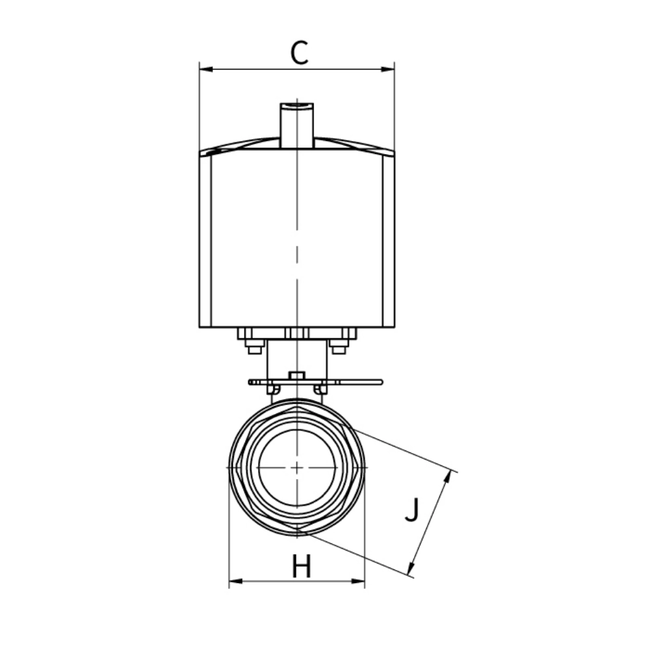 Flamco Simplex - Robinet sferic MKH STA cu FI și actuator electric DN 20–40