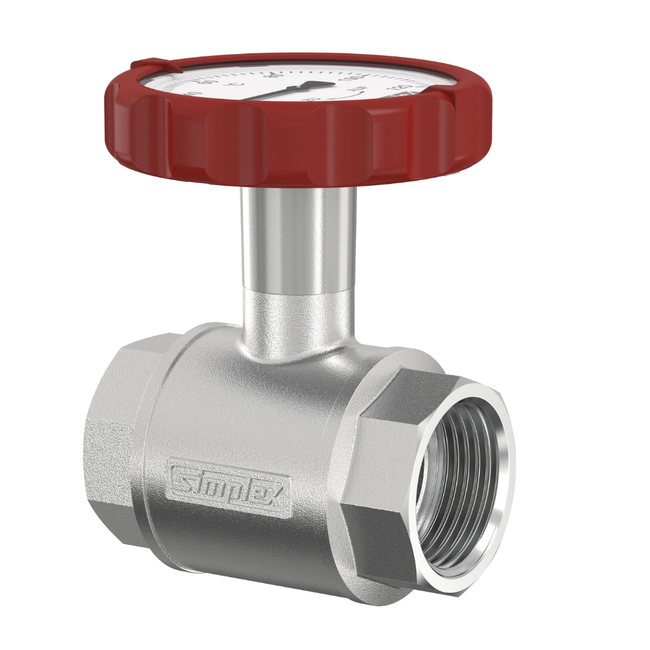 Flamco Simplex - Robinet sferic MKH TG-R cu FI și mâner termometric roșu DN20 - DN50