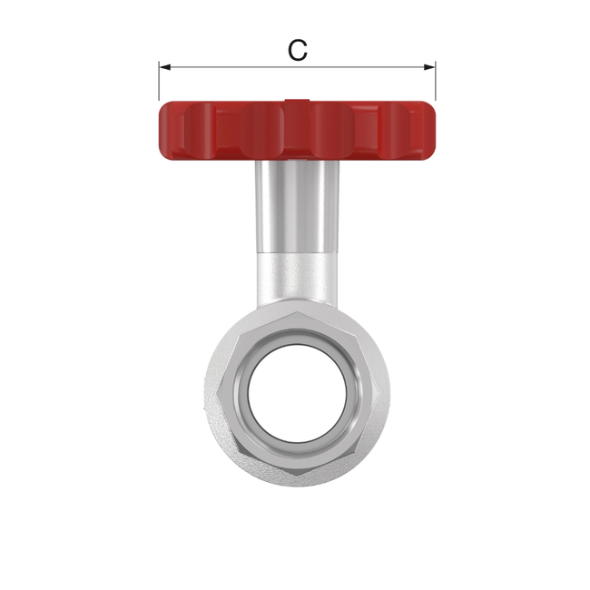 Flamco Simplex - Robinet sferic PKH FG-R pentru pompe cu mâner termometric roșu DN25 - DN32