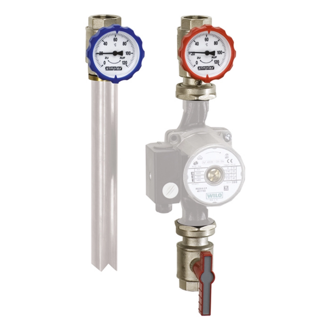 Flamco Simplex - Set robineți pompă complet PAG RV ÜM DN 25–32