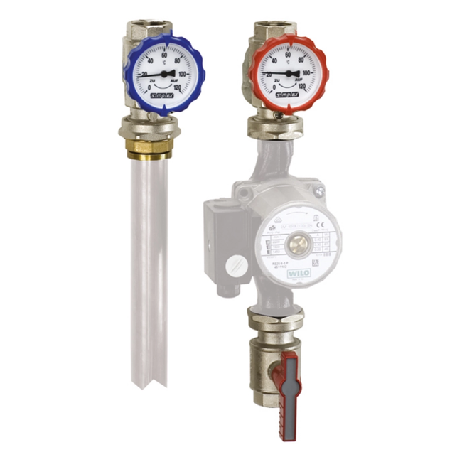 Flamco Simplex - Set robineți pompă cu piulițe PAG ÜM DN 25–32