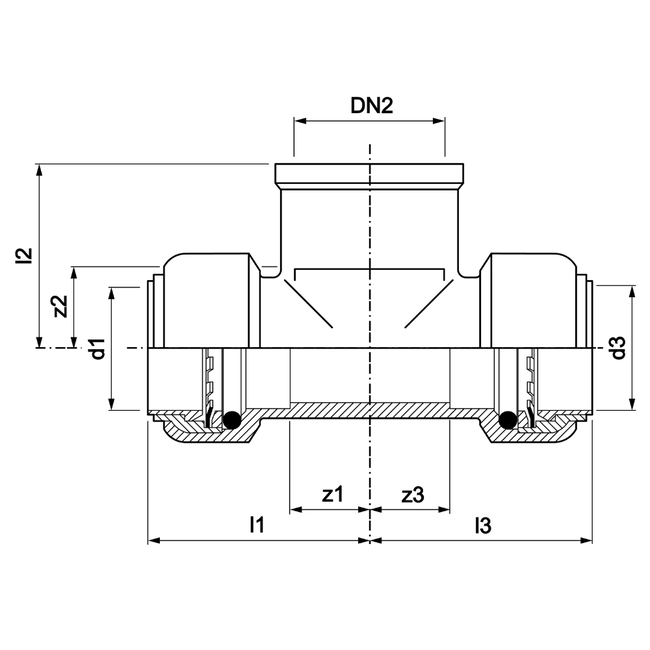 VSH Tectite - Teu push x filet interior BSPP x push DN10–DN20