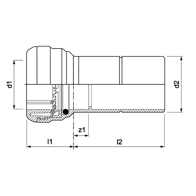 VSH Tectite - Niplu de reducere drept push x filet exterior DN32 (Ø35x28)