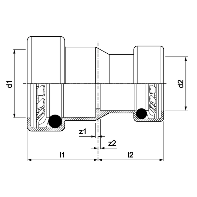VSH Tectite Sprint - Mufă de reducție 2 x push (15x12 – 22x15)