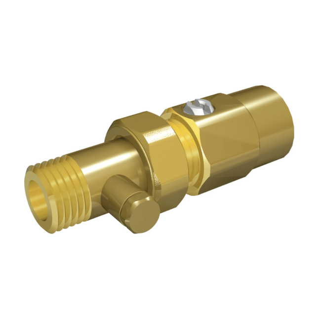 Broen Ballofix – Robinet cu bilă compact, racord radiator cu furtun de golire, R ½″ × G ½″, DN15