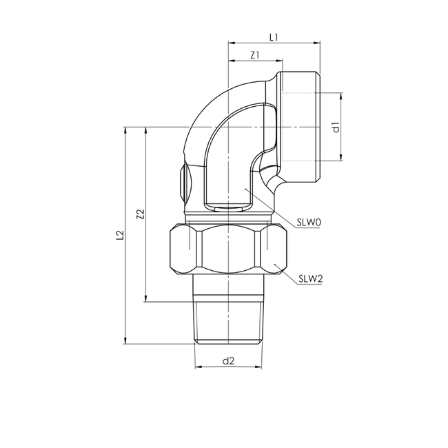 Broen Ballofix – Robinet cu bilă compact, racord radiator haotic (unghi 90°), R ½″ × G ½″, DN15