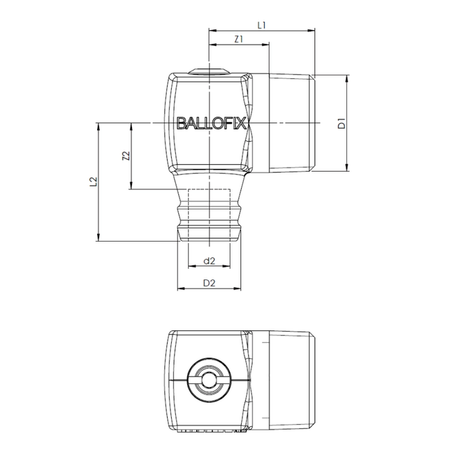 Broen Ballofix – Robinet cu bilă unghiular de golire radiator, R ½″ × G ⅛″, DN10R