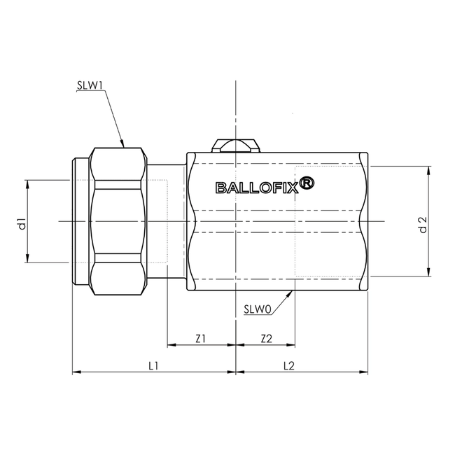 Broen - Robinet mini cu bilă 1 x compresiune x 1 x filet interior – cromat