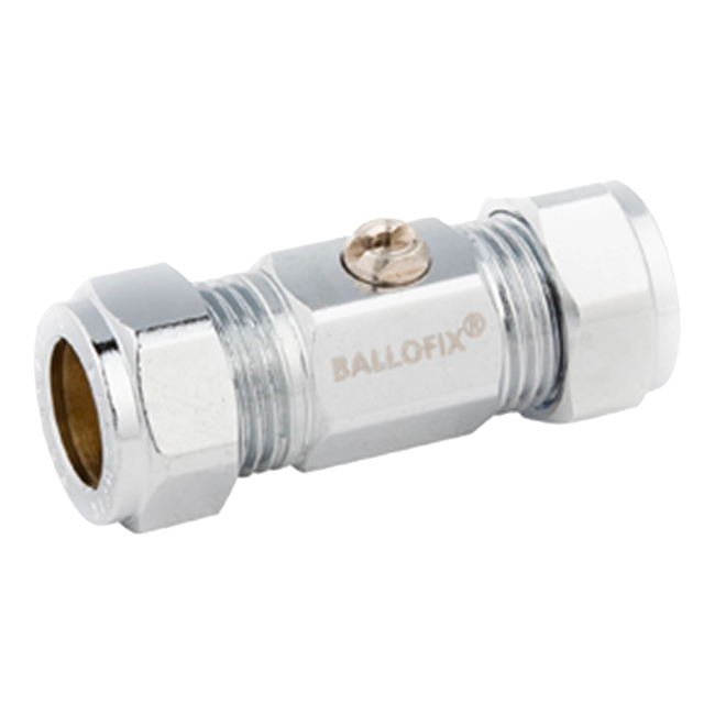 Broen - Robinet mini cu bilă 2 x compresiune – cromat (DN8–DN25)