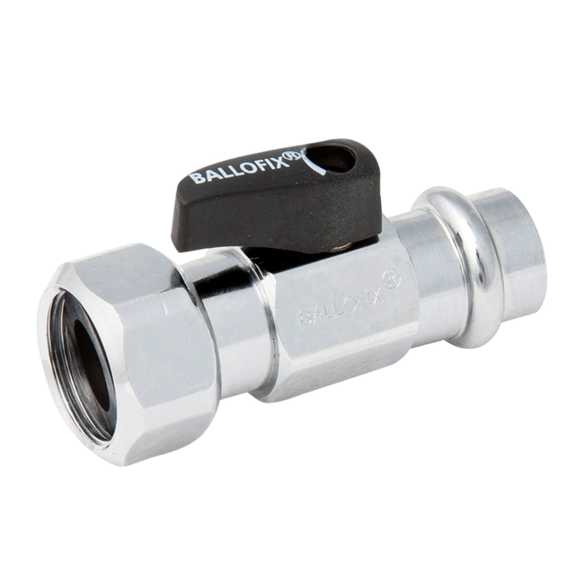 Broen - Robinet mini cu bilă 2 x presare x piuliță olandeză – 22xG3/4" (DN20)