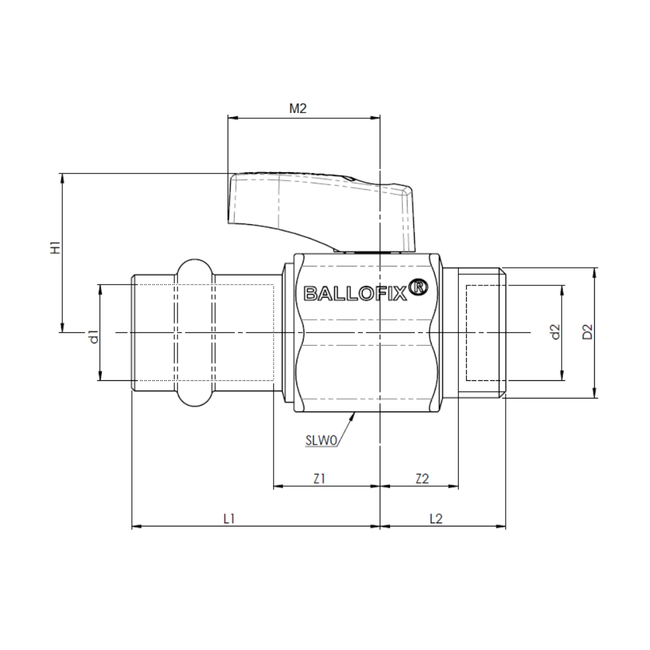 Broen - Robinet mini cu bilă presare – FE