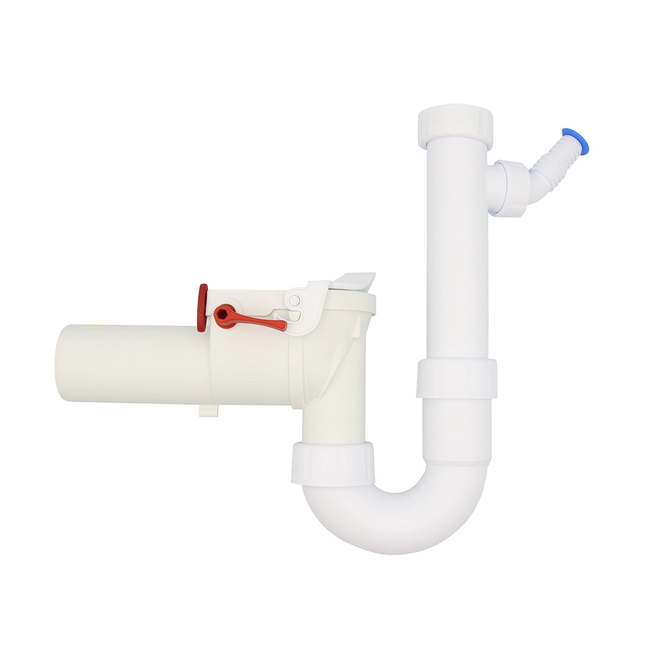 HAAS - Barieră anti-refulare DN 50, tip 5, cu sifon PP și racorduri multiple (1½", 1¼", ¾"–1")