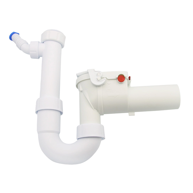 HAAS - Barieră anti-refulare DN 50, tip 5, cu sifon PP și racorduri multiple (1½", 1¼", ¾"–1")